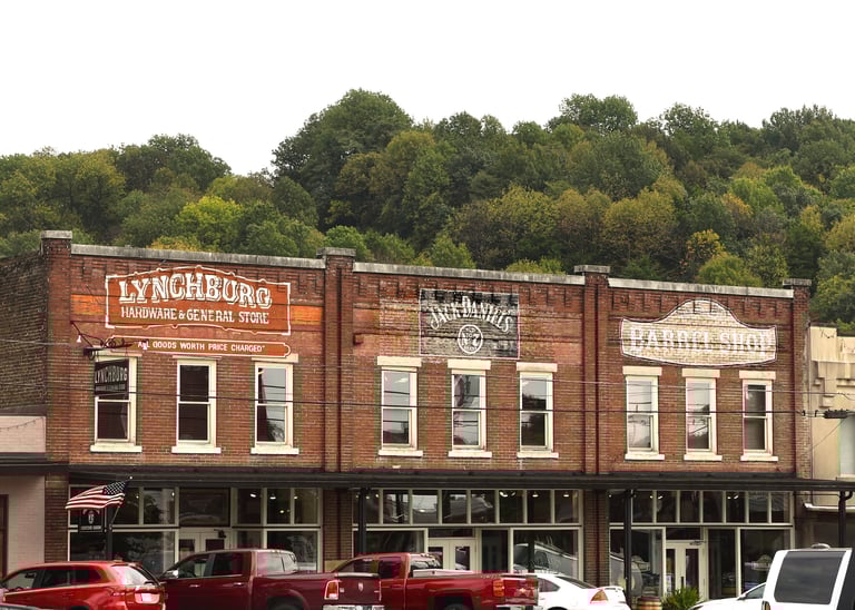 Lynchburg Hardware and General Store near Jack Daniel's Distillery in Lynchburg, TN - a historic Tennessee town with traditional commercial buildings