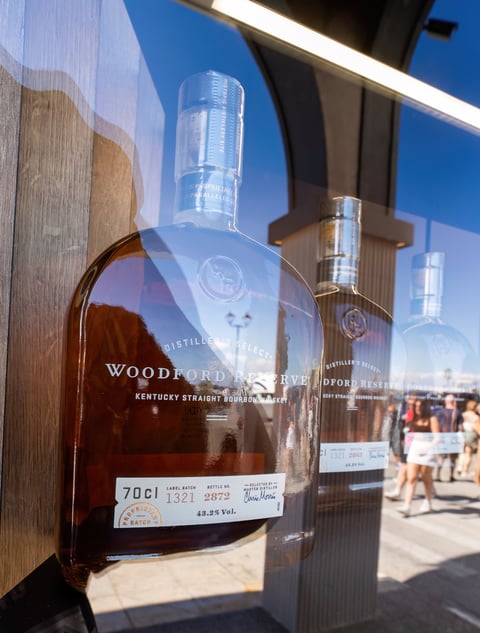 Bottles of Woodford Reserve Bourbon on Display at the Woodford Reserve Distillery