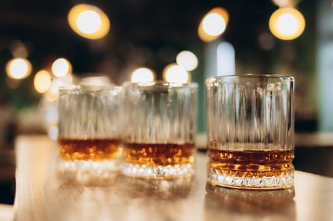 Whiskey flight tasting glasses