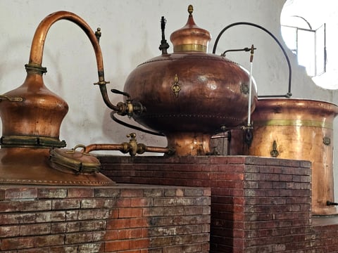 Hacienda San Lorenzo winery with barrels